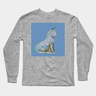 Leafy pretty kitty watercolor painting Long Sleeve T-Shirt